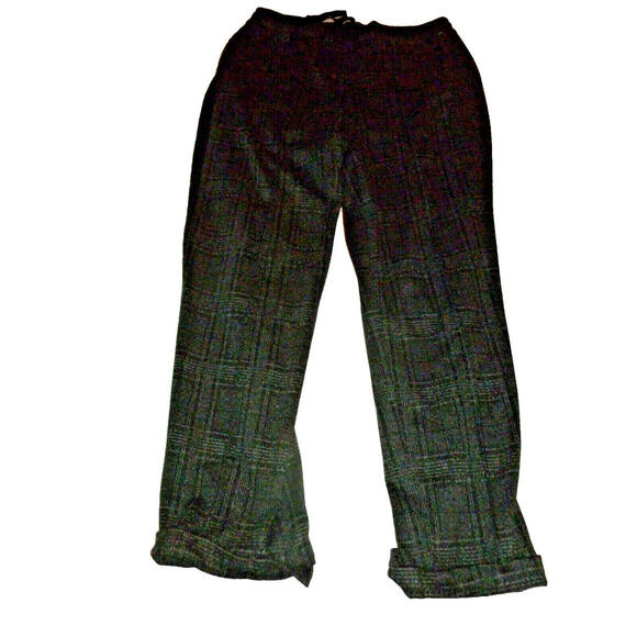 Simply Vera Wang Womens Pants Gray Black Plaid Polyester Blend Cuffed 30x27" M - Picture 1 of 5